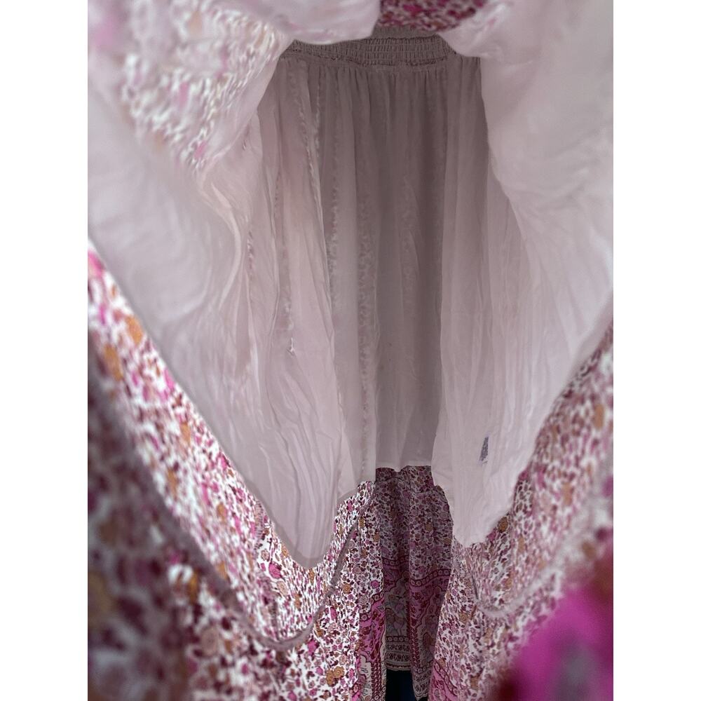 In Loom Floral Border Print Button Front Midi Dress Sz S Feminine Cottagecore - Picture 10 of 14